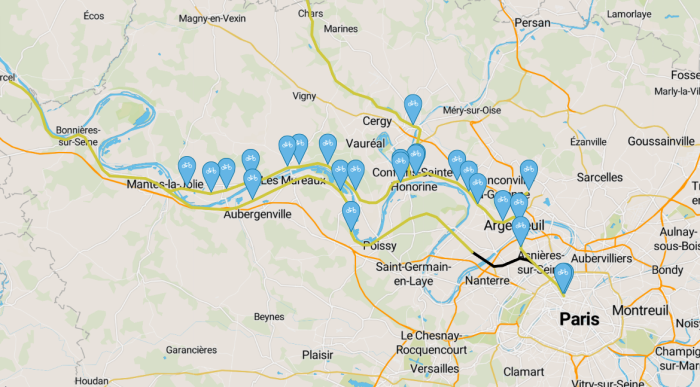 Illustration de la carte interactive proposée par Île-de-France Mobilités.
