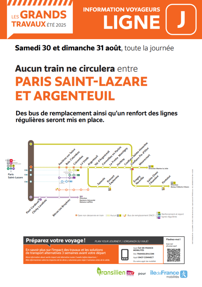 Travaux Week end Interruption Sur La Ligne J Entre Paris Saint Lazare Travaux Week end Interruption Sur La Ligne J Entre Paris Saint Lazare